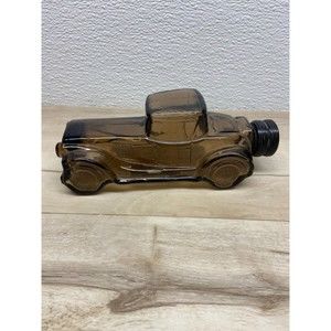 Vintage Avon Sterling Six After Shave Brown Glass Car Bottle Empty